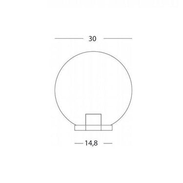 Globo testa-palo d.60 fume' d.300 e27 nero(ULTIMI DISPONIBILI - N°2) Sovil Lampade da esterno